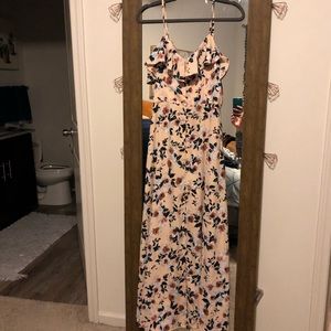 Pink floral maxi dress